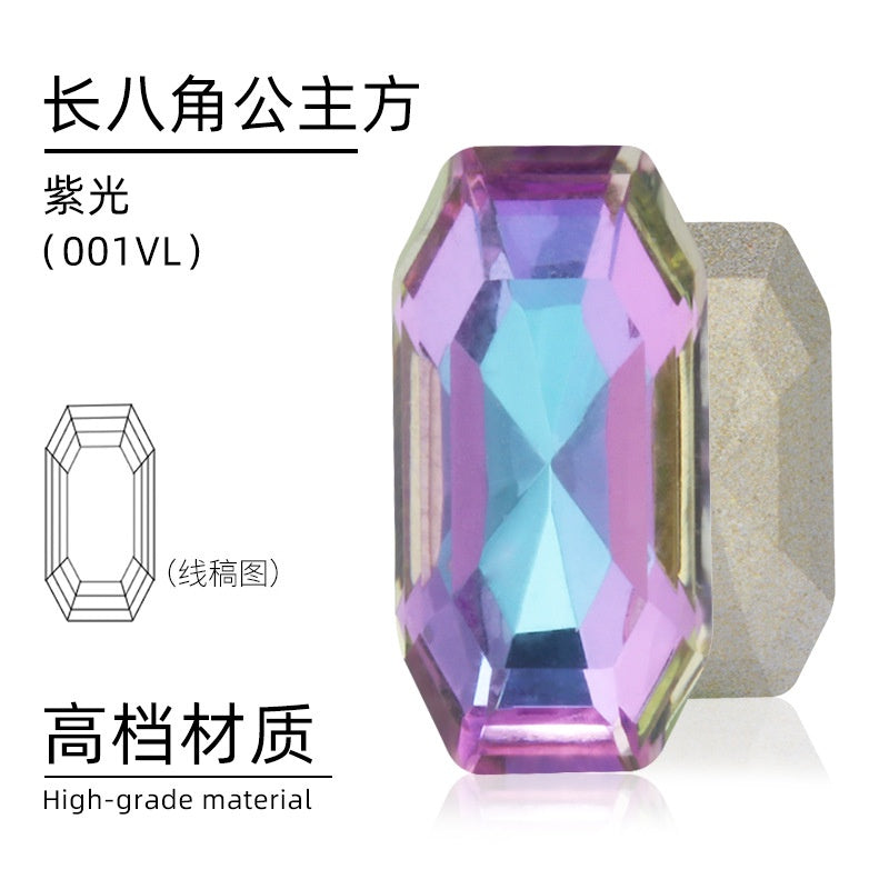 4*8/6*12mm Rectangular Round Corner Crystal Glass Special Shape Rhinestones High-grade Pointed Bottom Rhinestones Diy Jewelry Nail Accessories