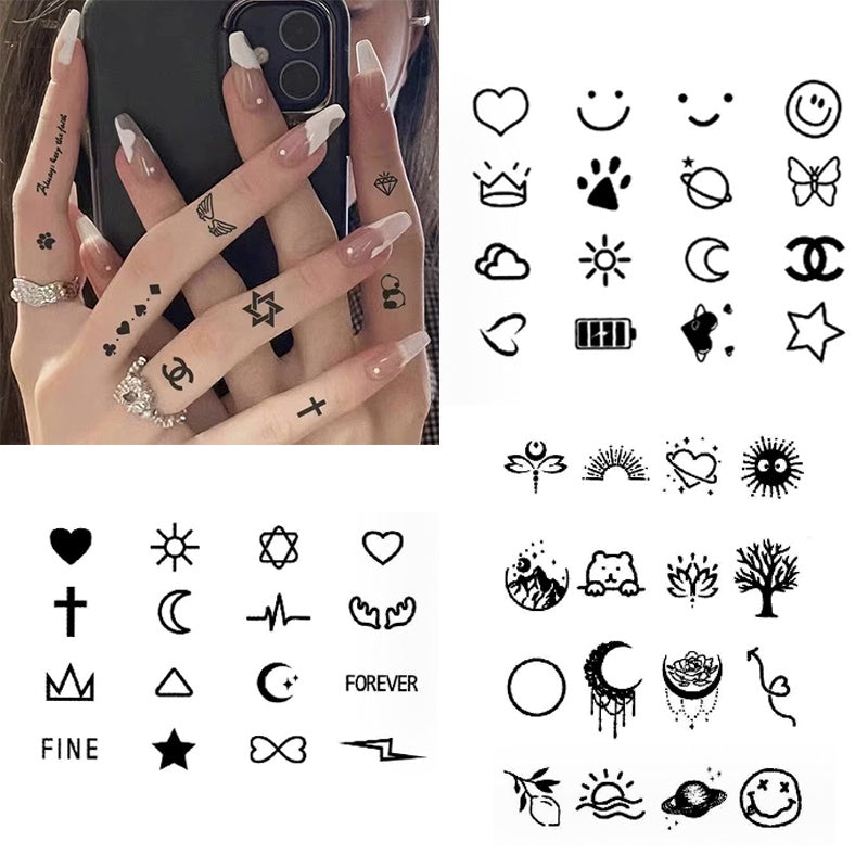 Fashion Small Tattoo Stickers Cute Student Finger Ins Style Semi-permanent Herbal Tattoo Stickers