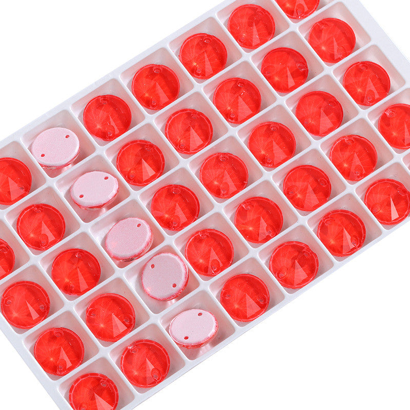 Neon Colors Rivoli Round K9 Glass Sew On Crystal Button for Garment Wedding Dresses