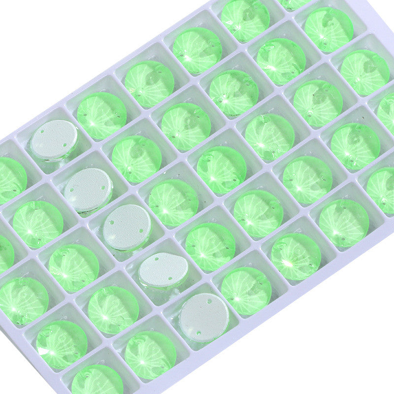 Neon Colors Rivoli Round K9 Glass Sew On Crystal Button for Garment Wedding Dresses