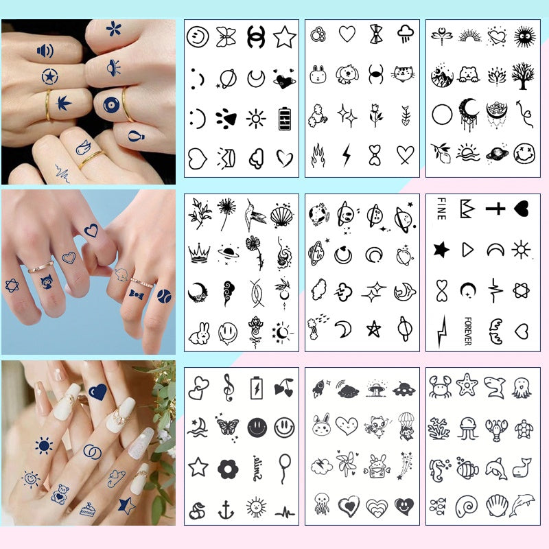 Fashion Small Tattoo Stickers Cute Student Finger Ins Style Semi-permanent Herbal Tattoo Stickers