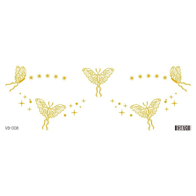 Gold Stickers Beauty Makeup Sweet Makeup Party Concert Gold Face with Waterproof Tattoo Stickers