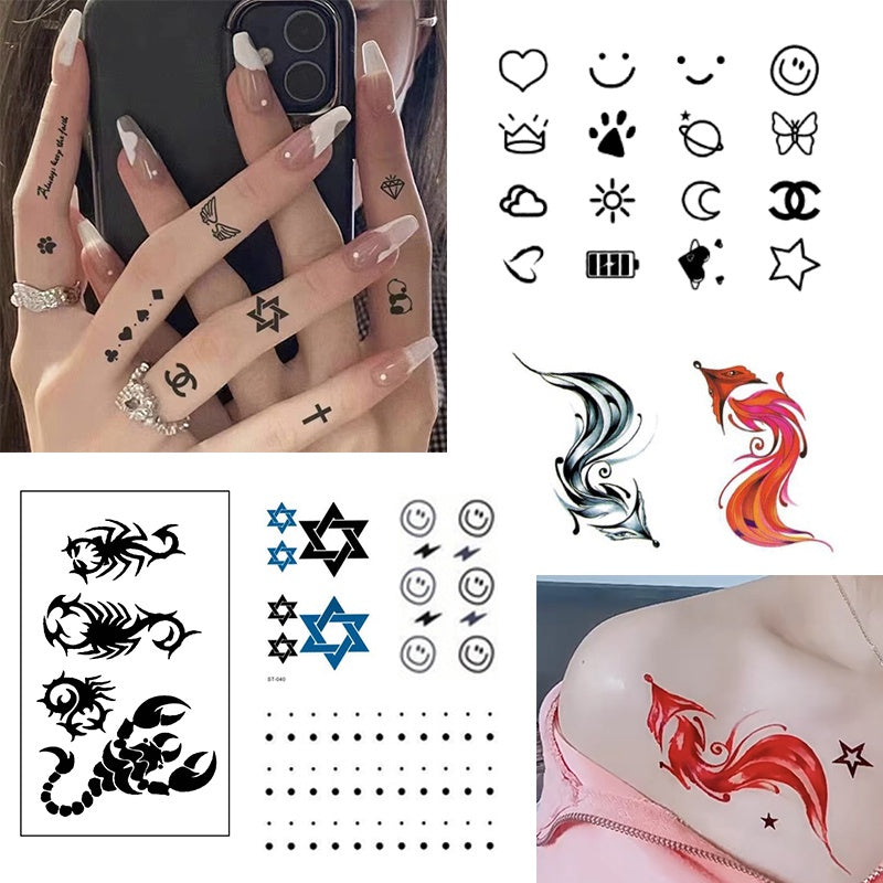 Fashion Small Tattoo Stickers Cute Student Finger Ins Style Semi-permanent Herbal Tattoo Stickers