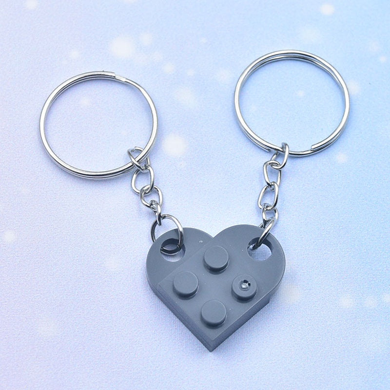 Acrylic Material Creative Building Block Keychain/Keyring 1pcs Pendant Decorative Acrylic Heart Shape Necklace