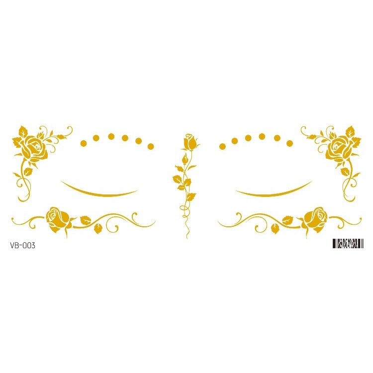 Gold Stickers Beauty Makeup Sweet Makeup Party Concert Gold Face with Waterproof Tattoo Stickers