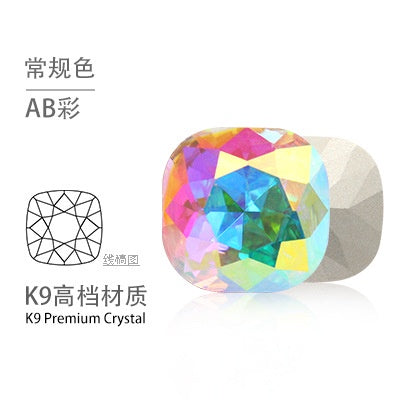 12mm Tip Bottom Special Shape Fat Square Crystal Diamond Tip Bottom Special Shape Glass Diamond Diy Jewelry Accessories Materials