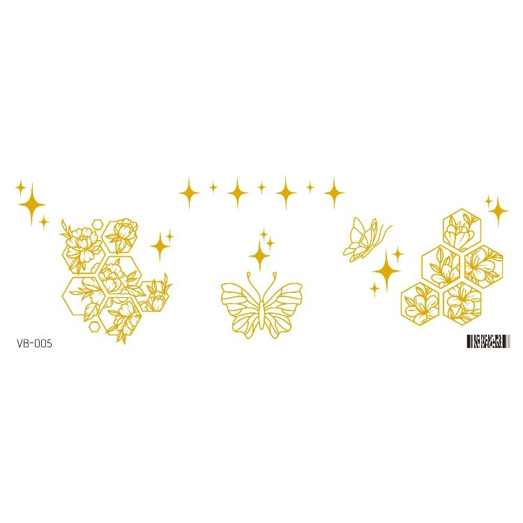 Gold Stickers Beauty Makeup Sweet Makeup Party Concert Gold Face with Waterproof Tattoo Stickers