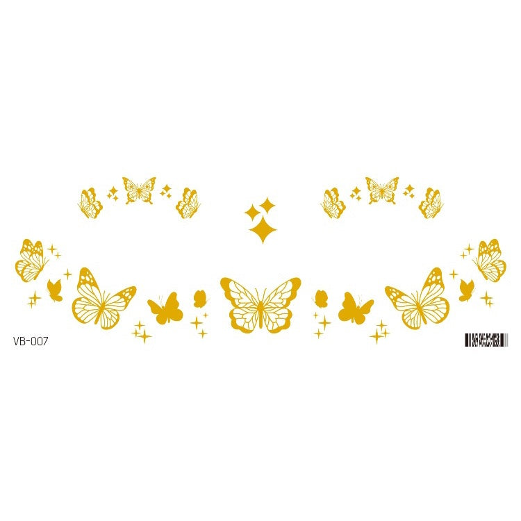 Gold Stickers Beauty Makeup Sweet Makeup Party Concert Gold Face with Waterproof Tattoo Stickers