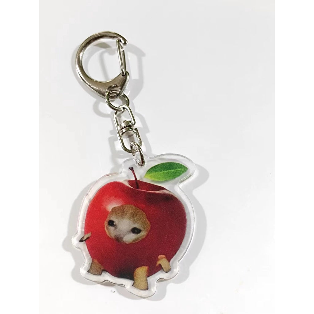 Funny Food Cat Acrylic Keychain Cat School Bag Pendant Transparent Cartoon Gift Keychain