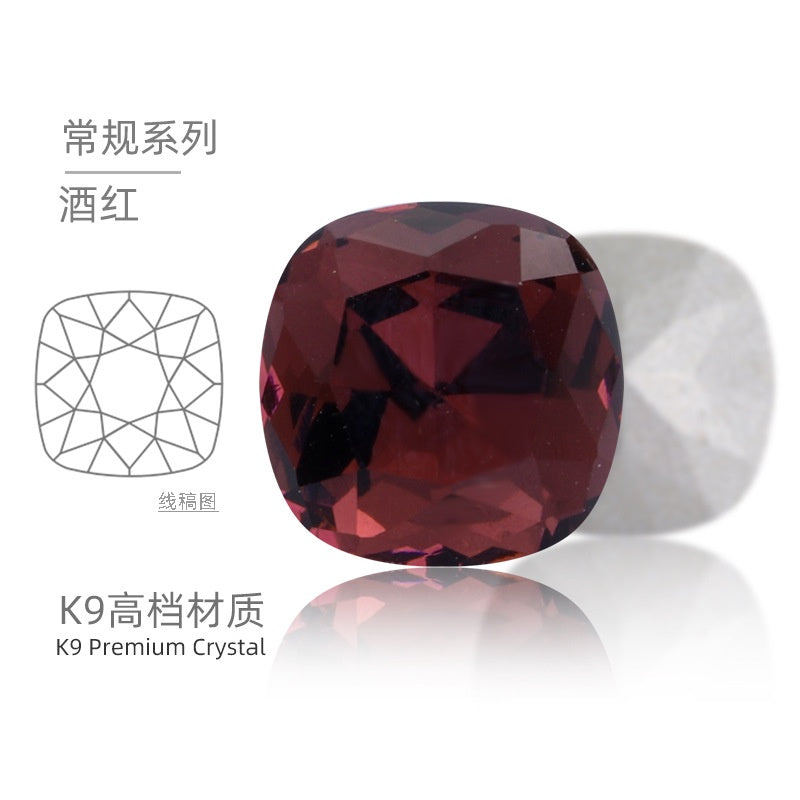 12mm Tip Bottom Special Shape Fat Square Crystal Diamond Tip Bottom Special Shape Glass Diamond Diy Jewelry Accessories Materials