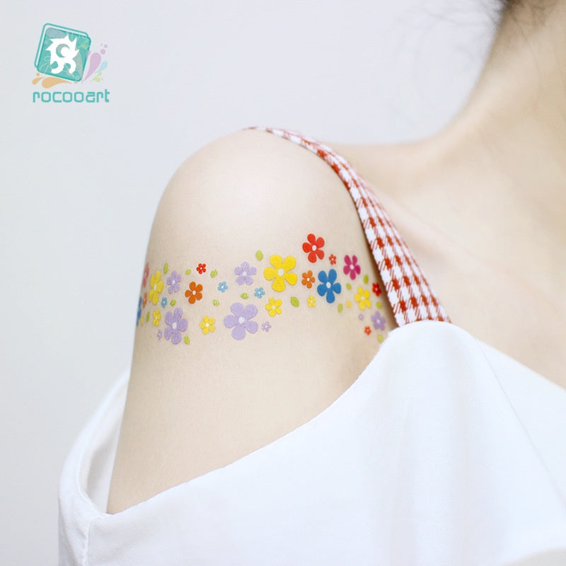 Fashion Little Daisy Print Face Stickers Waterproof and Sweatproof Collarbone Arm Temporary Tattoo Stickers