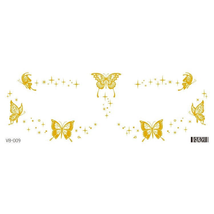 Gold Stickers Beauty Makeup Sweet Makeup Party Concert Gold Face with Waterproof Tattoo Stickers