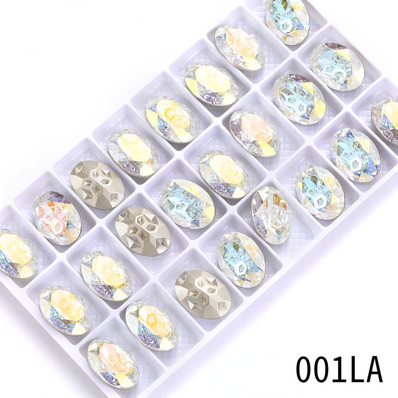 Starfall series high-end k9 quality, oval glass diamond, exquisite mobile phone case, clothing accessories, nail art DIY accessories