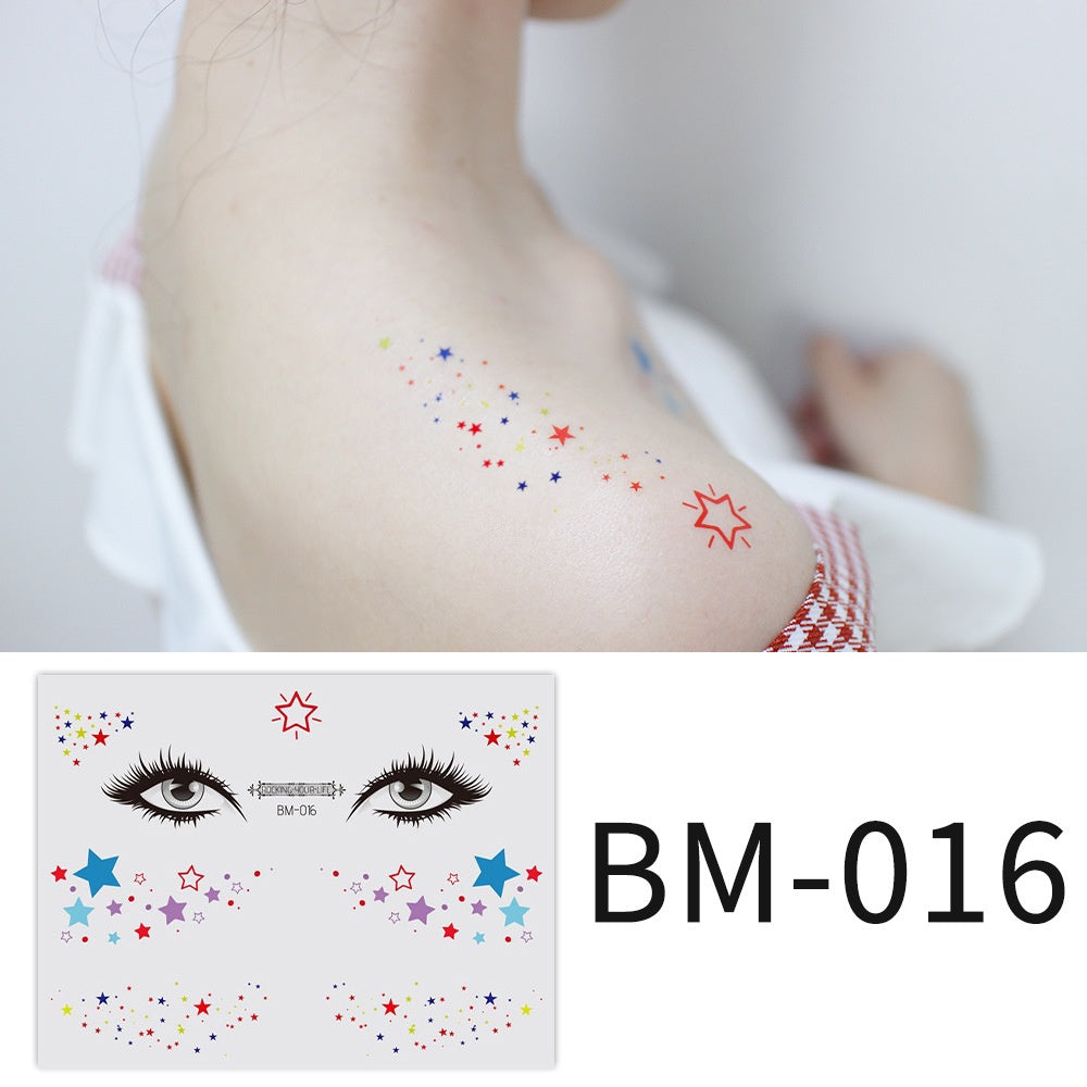 Fashion Little Daisy Print Face Stickers Waterproof and Sweatproof Collarbone Arm Temporary Tattoo Stickers
