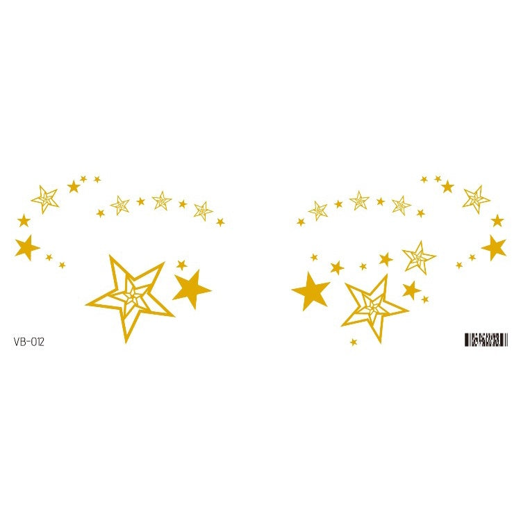 Gold Stickers Beauty Makeup Sweet Makeup Party Concert Gold Face with Waterproof Tattoo Stickers