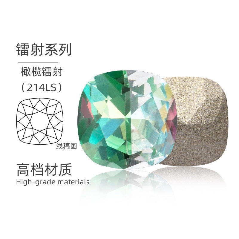 12mm Tip Bottom Special Shape Fat Square Crystal Diamond Tip Bottom Special Shape Glass Diamond Diy Jewelry Accessories Materials