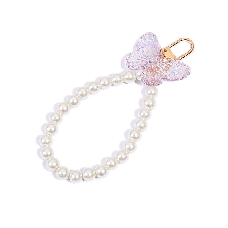Korean-style INS-inspired ABS Pearl Butterfly Series Keychains Colorful Perfect for Hanging on Bags
