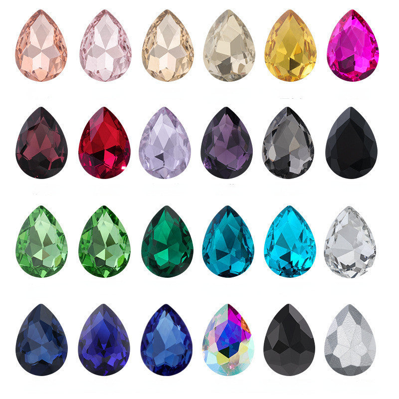 20*30mm 10pcs Water Drop Crystal Point Back Rhinestone for DIY Decoration