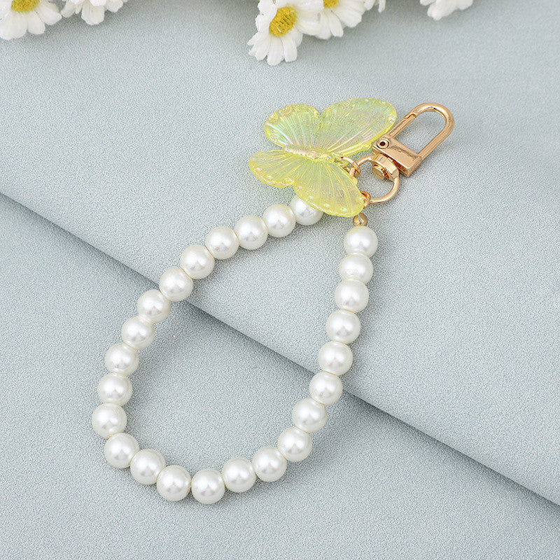 Korean-style INS-inspired ABS Pearl Butterfly Series Keychains Colorful Perfect for Hanging on Bags
