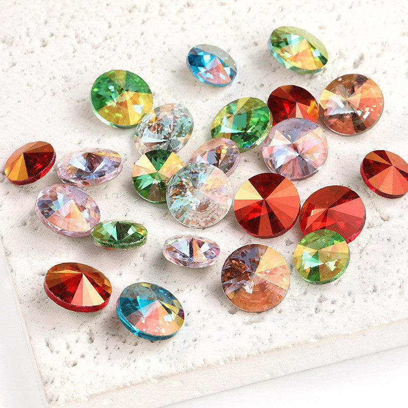 10/12mm 50pcs Round Rhinestone Nail Art Sparkling Crystal for DIY Jewelry Clothing Accessories