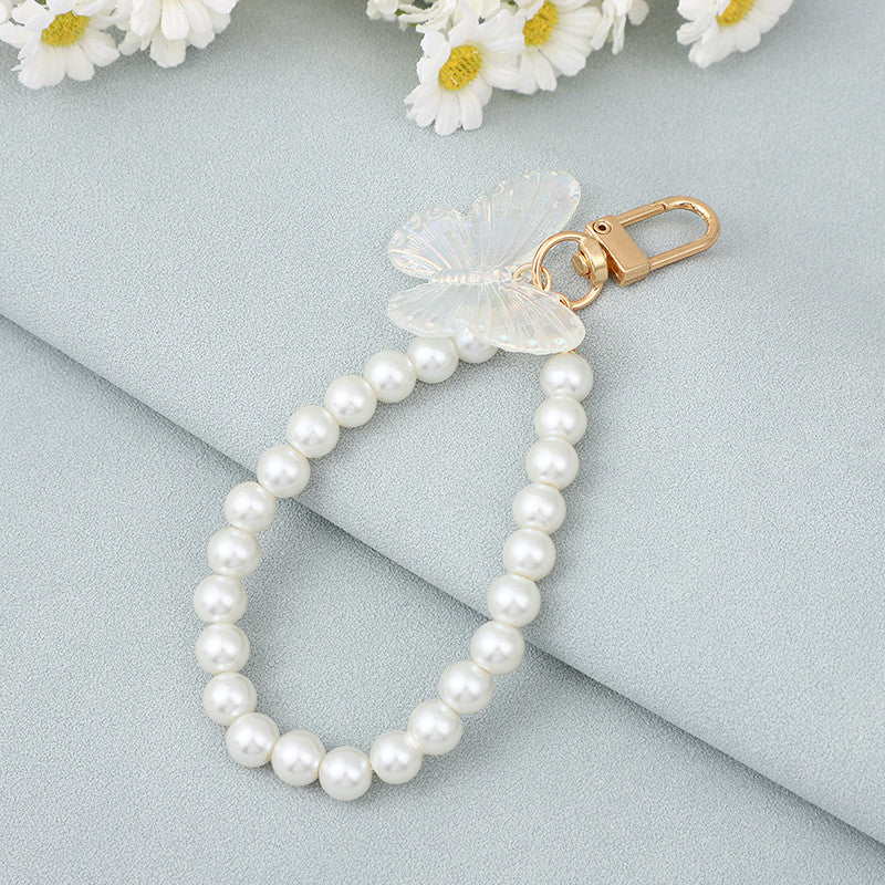 Korean-style INS-inspired ABS Pearl Butterfly Series Keychains Colorful Perfect for Hanging on Bags