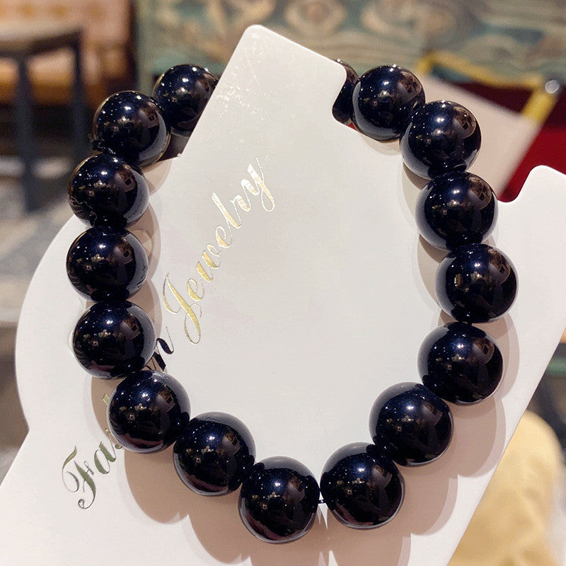 Cracked Starry Sky Bracelet with Glass Beads Two-color Crystal Bracelet