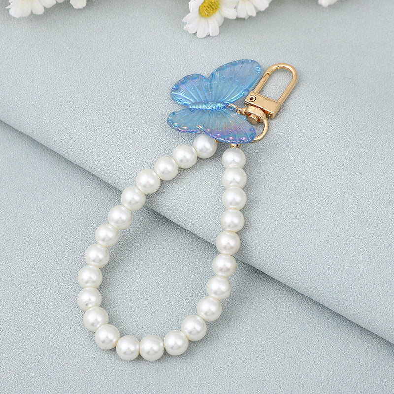 Korean-style INS-inspired ABS Pearl Butterfly Series Keychains Colorful Perfect for Hanging on Bags