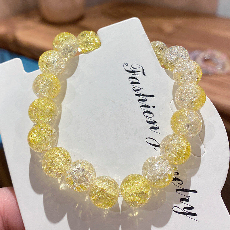 Cracked Starry Sky Bracelet with Glass Beads Two-color Crystal Bracelet