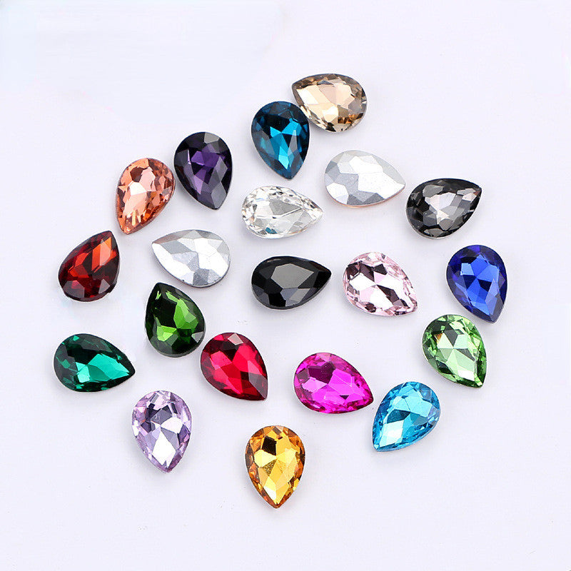 20*30mm 10pcs Water Drop Crystal Point Back Rhinestone for DIY Decoration