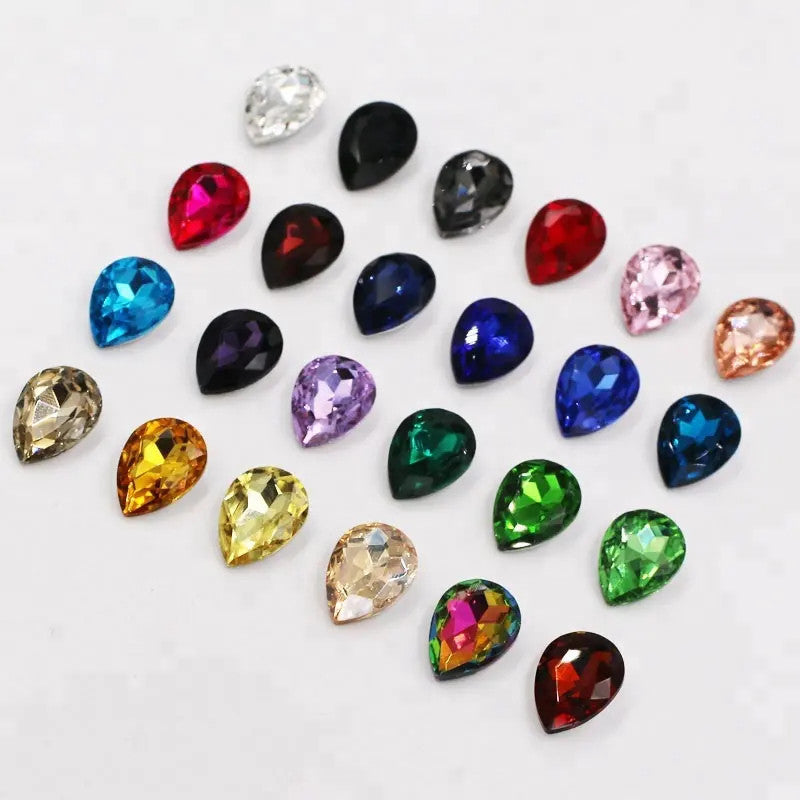 20*30mm 10pcs Water Drop Crystal Point Back Rhinestone for DIY Decoration