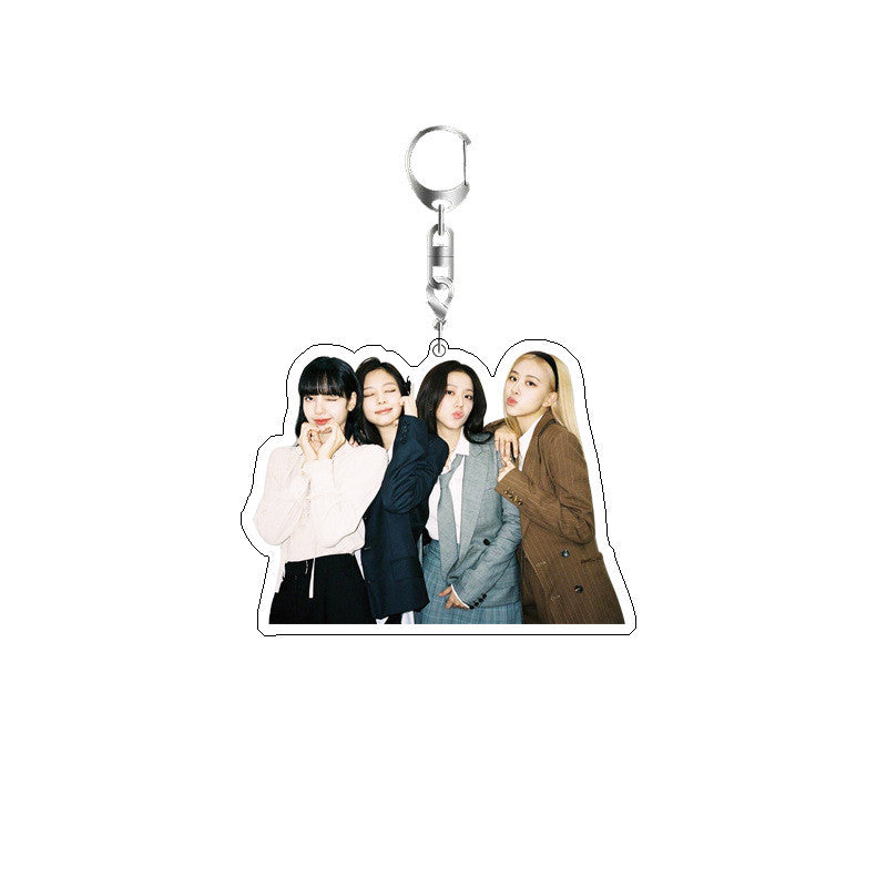 Korean Girl Group BP Keychain Double-sided Sandwich Acrylic Schoolbag Pendant