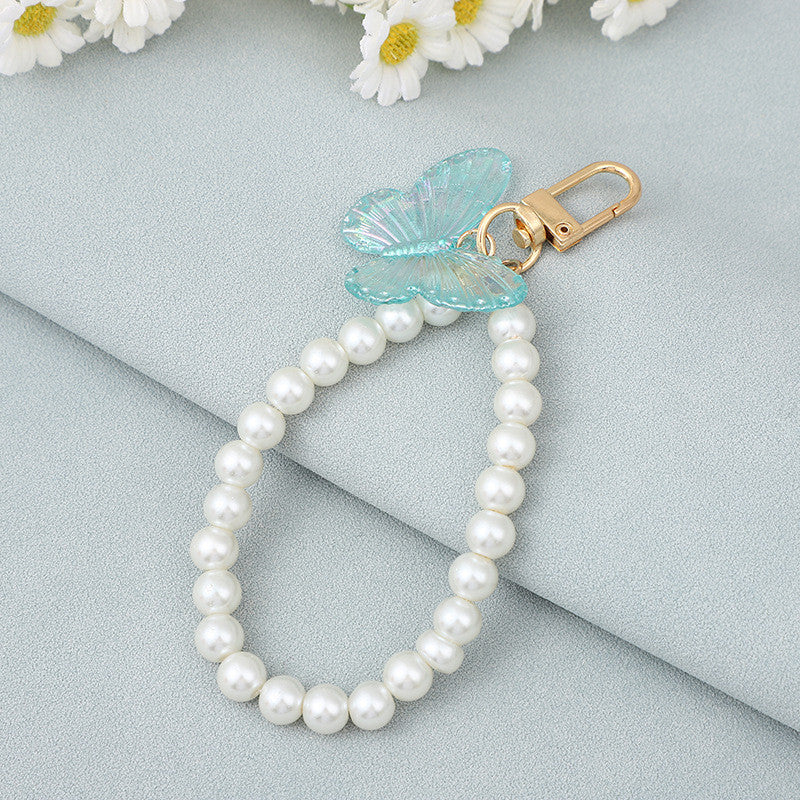 Korean-style INS-inspired ABS Pearl Butterfly Series Keychains Colorful Perfect for Hanging on Bags