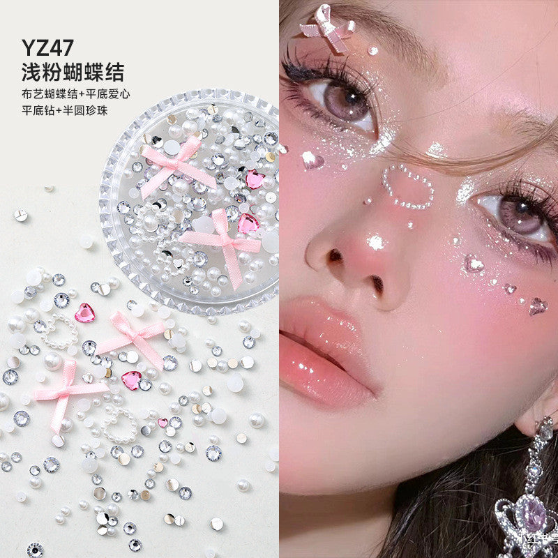 Boxed applique decorations Face makeup patches Metal butterfly decorations