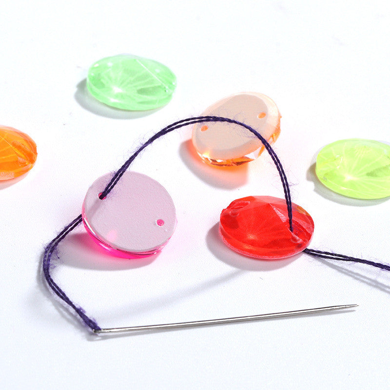 Neon Colors Rivoli Round K9 Glass Sew On Crystal Button for Garment Wedding Dresses
