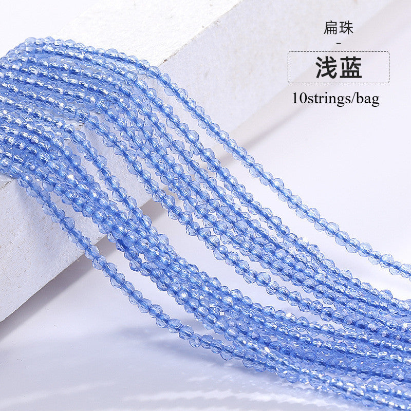 1mm 10-pack Crystal Flat Glass Beads Hand Make Necklace Bracelet Jewelry DIY Beads