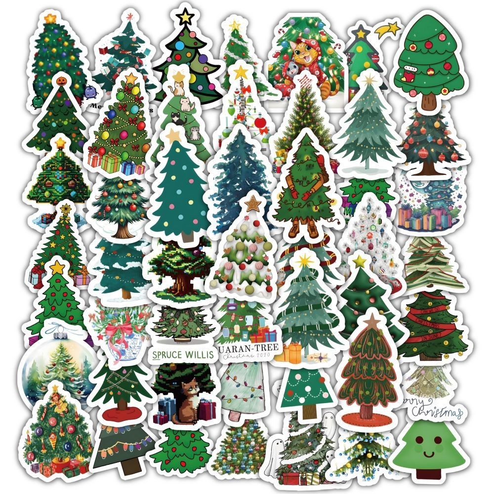 Christmas Style PVC Stickers DIY Laptop Phone Case Luggage Diary Decoration Waterproof Decal