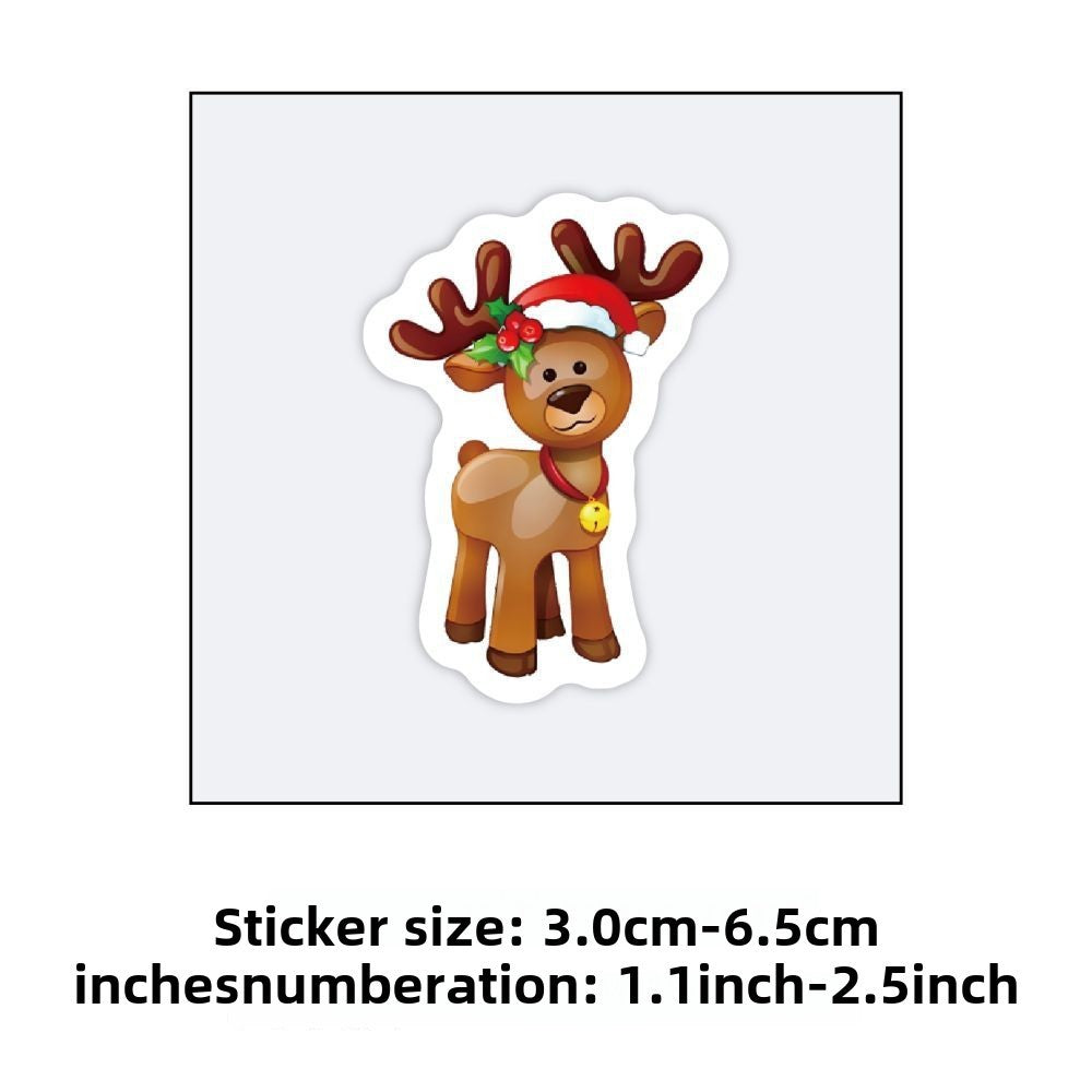 Christmas Style PVC Stickers DIY Laptop Phone Case Luggage Diary Decoration Waterproof Decal