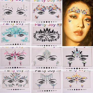 Crystal Stickers Costume party DIY Face Pasters Bindi Acrylic Diamond Sticker Face Pasters Masquerade Face Rhinestones Paster