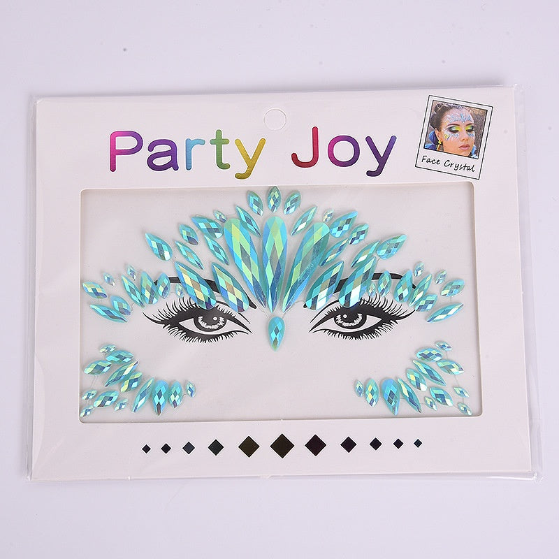 Electronic Music Festival Face Pasters Children's Stage Performance Face Stickers Stickers Crystal Eyes Rhinestone Stickers