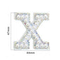 TonyBead 26 English Alphabet A-Z Pearl Letter Patches Rhinestone Patch Sewing On Patches Stripe Badge DIY Name