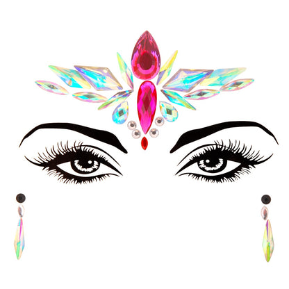 EDM Electronic Music Festival Face Pasters Eyebrow Stick-on Crystals Resin Drill Carnival Diamond Sticker Masquerade Face Decoration