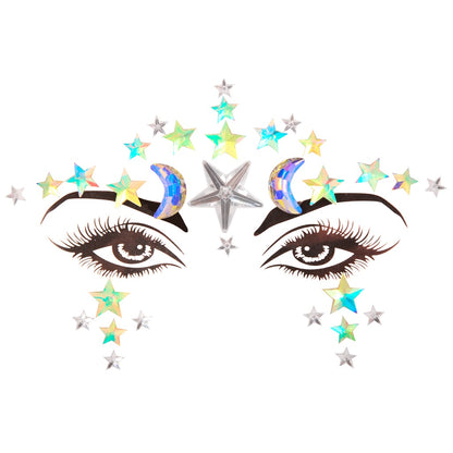 EDM Electronic Music Festival Face Pasters Eyebrow Stick-on Crystals Resin Drill Carnival Diamond Sticker Masquerade Face Decoration