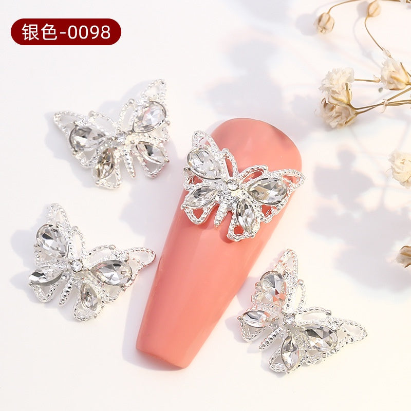New Design Gem Designs Nail Butterfly Alloy Crystal Stones For Nail Art Decoration