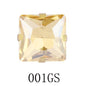 8/10mm 50PCS Square Shape Glass Rhinestones with Golden Claw Sew on Crystal Stone for Clothes Decoration Dress