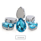 Drop Shape Glass Rhinestones With Claw White K Metal Base Buckle Sew On Crystal Stone Strass Diamond Rhinestones For Needlework