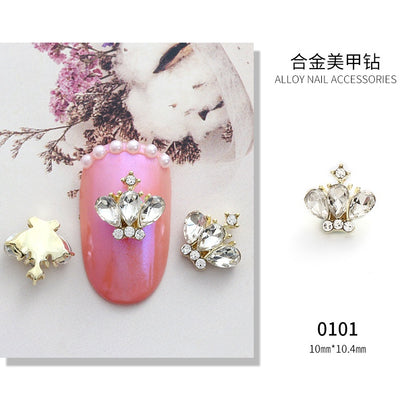 3D Nail Art 2pcs Alloy Kawaii Colorful Design Alloy Accessories Rhinestone Nail Charm