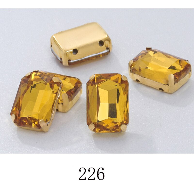 Rectangle Shape 10X14 13X18mm Glass Rhinestones With Claw Sew On Stone Strass Diamond For Clothes Rhinestones for Crystal Crafts