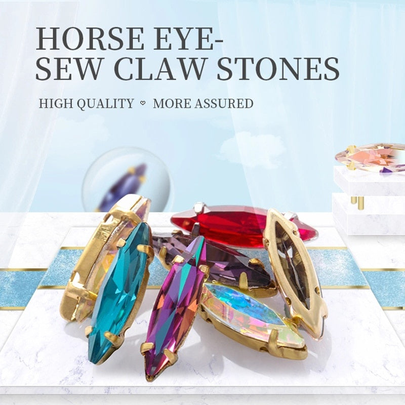 4*15mm Horse-eye Shaped Rhinestone DIY Jewelry Accessories Pointy-bottom Shaped Rhinestone Nail Sticker Rhinestone Material