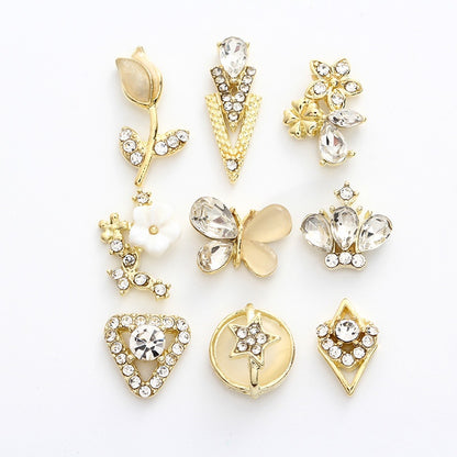 3D Nail Art 2pcs Alloy Kawaii Colorful Design Alloy Accessories Rhinestone Nail Charm