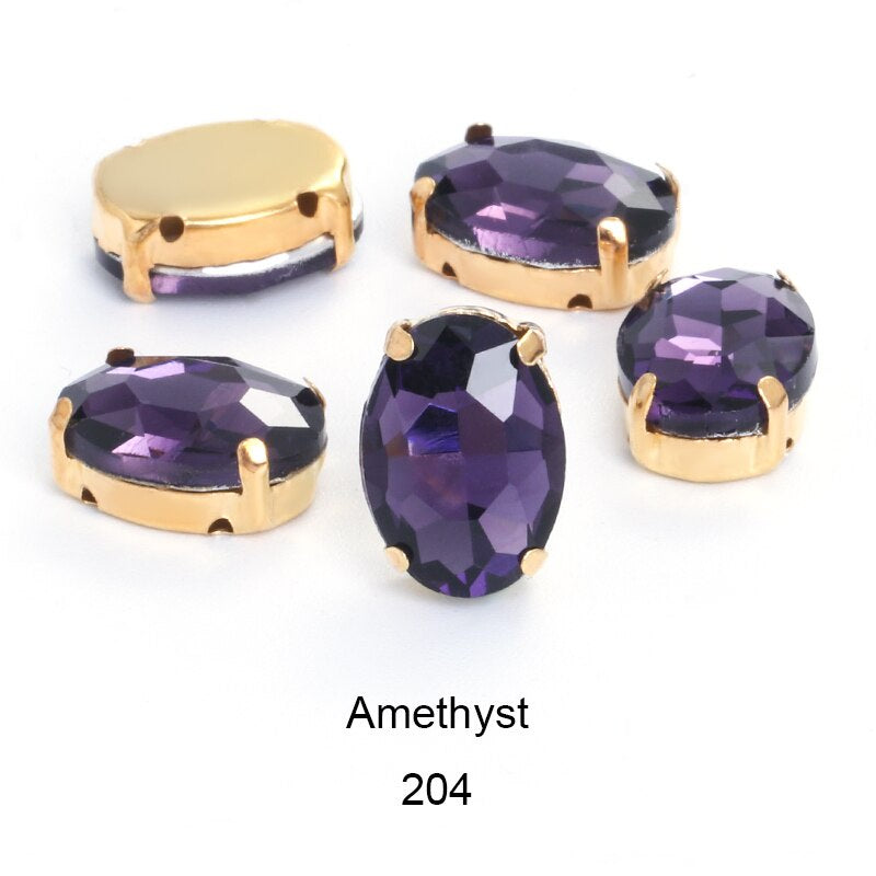 Oval Shape Glass Rhinestones With Claw Sew On Crystal Stone Strass Diamond For Clothes Rhinestones For Needlework